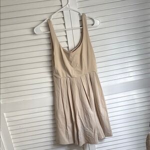 Elegant Cream Sleeveless Dress
